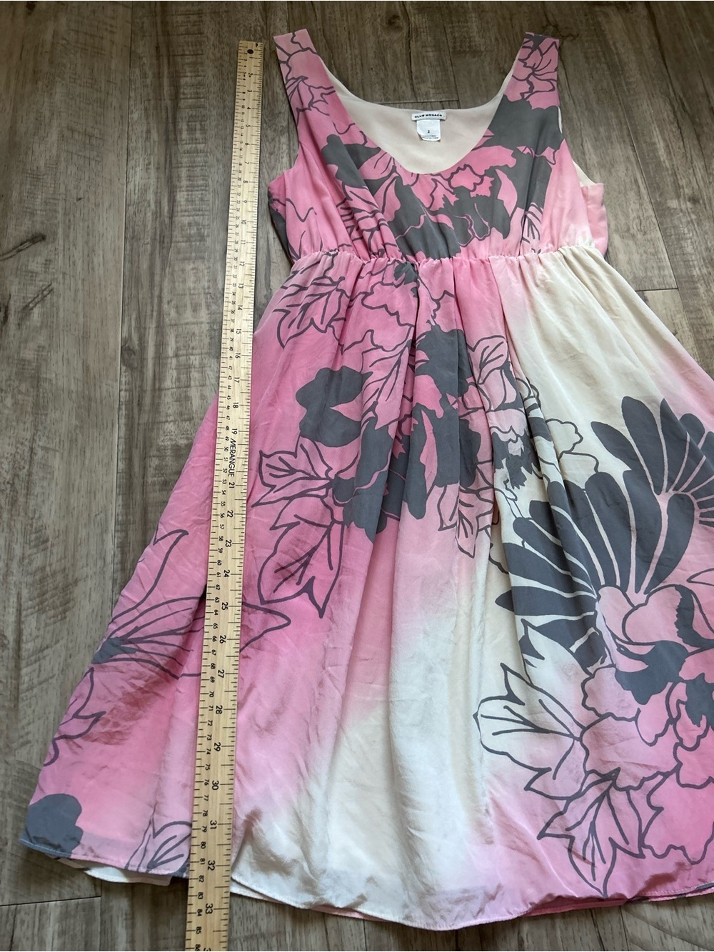 100% Silk floral pretty short summer dress beachy beach vacation boho wedding - Picture 8 of 8